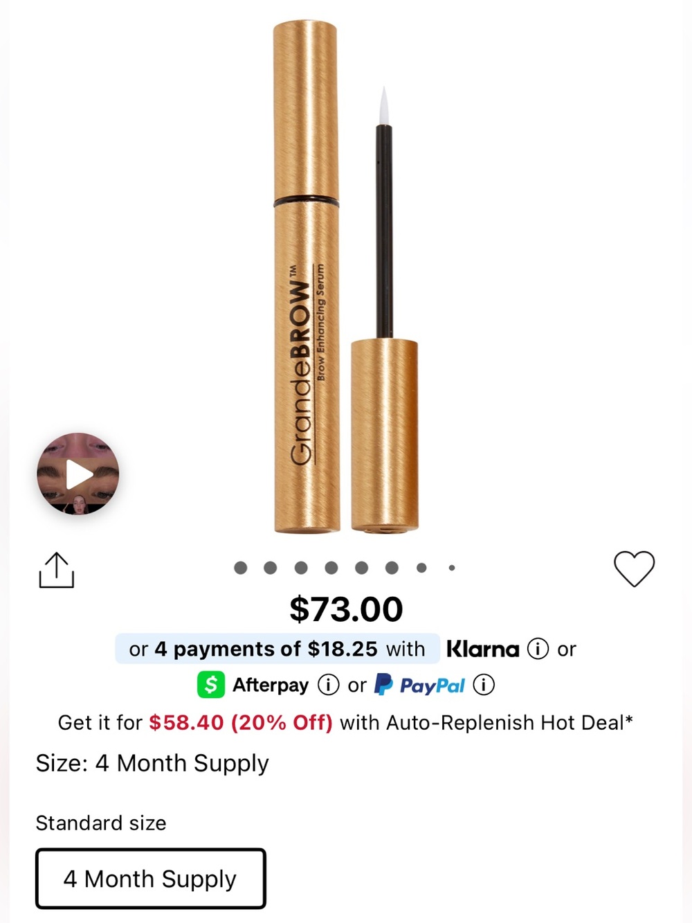 BNIB Grande Brow Brow 4 month supply Brow Enhancing